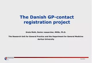 The Danish GP-contact registration project