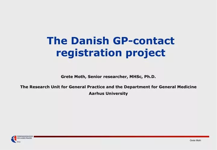 the danish gp contact registration project