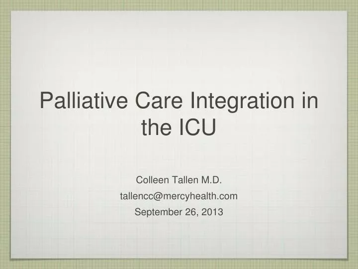 palliative care integration in the icu