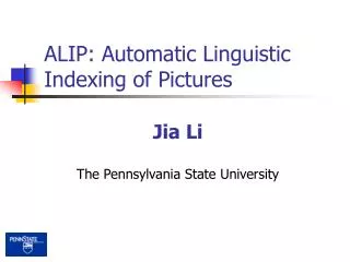 ALIP: Automatic Linguistic Indexing of Pictures
