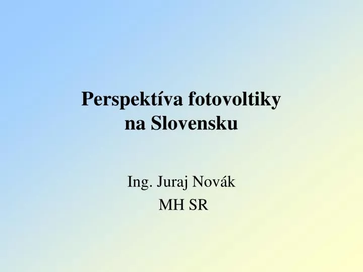 perspekt va fotovoltiky na slovensku
