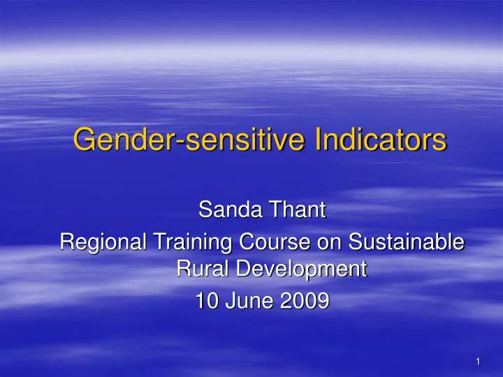 gender sensitive indicators