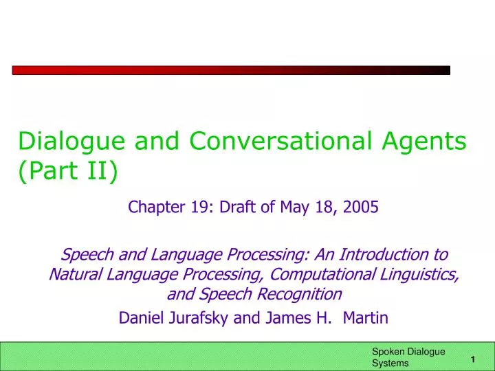 dialogue and conversational agents part ii