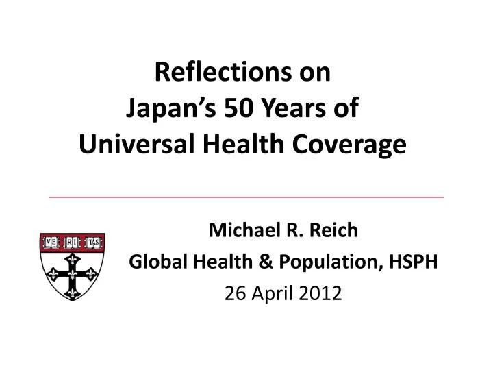 michael r reich global health population hsph 26 april 2012