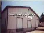 Warehouse Operations - slide 1