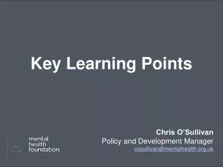 Key Learning Points