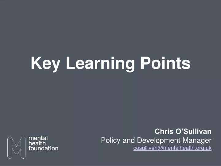 key learning points
