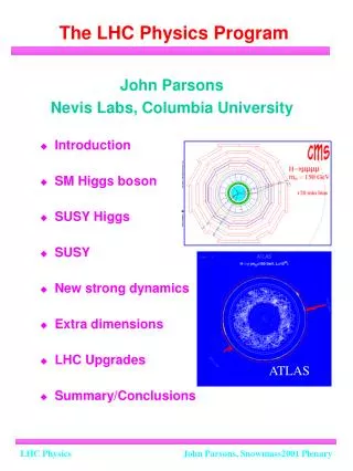 The LHC Physics Program