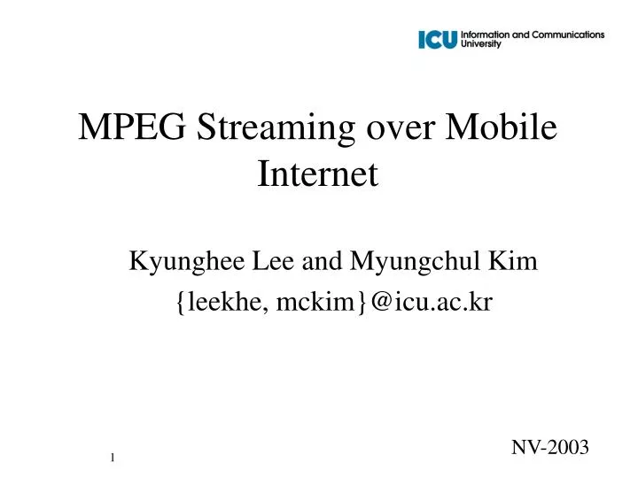 mpeg streaming over mobile internet