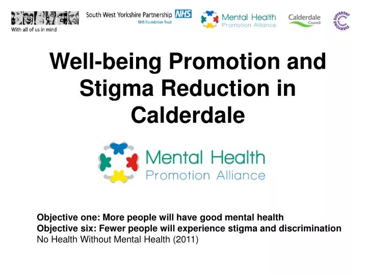 well being promotion and stigma reduction in calderdale