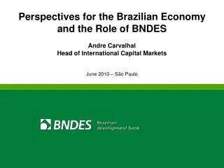 Perspectives for the Brazilian Economy and the Role of BNDES Andre Carvalhal