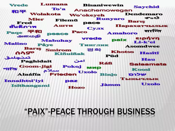 paix peace through business
