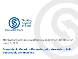 Northwest Hazardous Materials Management Conference June 8, 2010