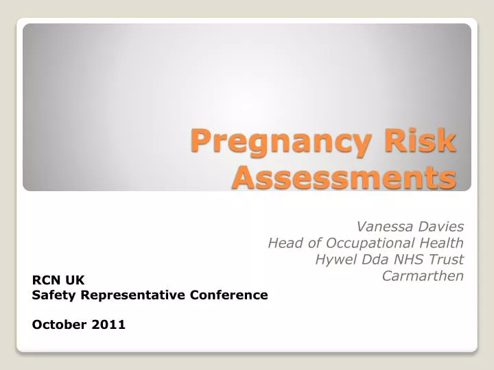 pregnancy risk assessments