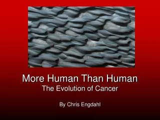 More Human Than Human The Evolution of Cancer By Chris Engdahl