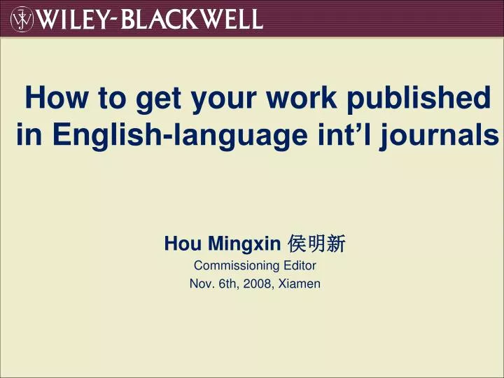 how to get your work published in english language int l journals