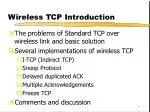Wireless TCP Introduction - slide 1