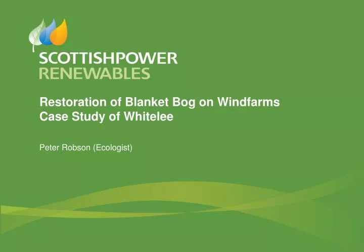restoration of blanket bog on windfarms case study of whitelee