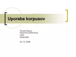 uporaba korpusov
