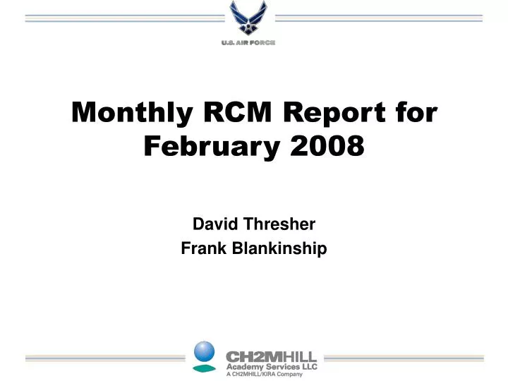 monthly rcm report for february 2008