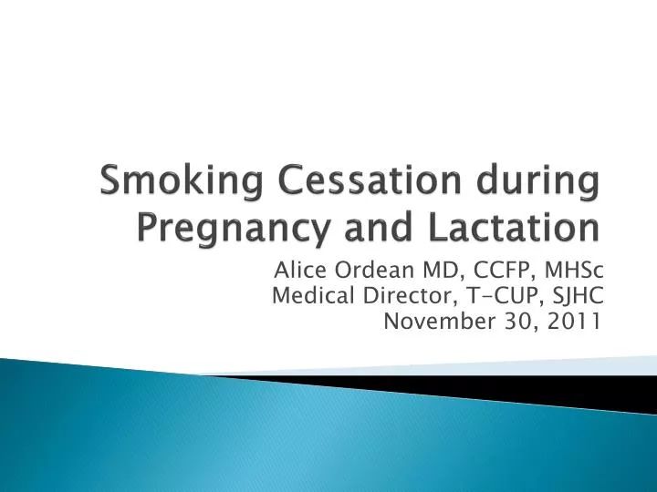 smoking cessation during pregnancy and lactation