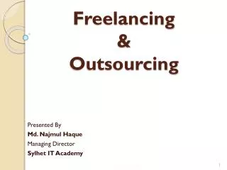 Freelancing &amp; Outsourcing