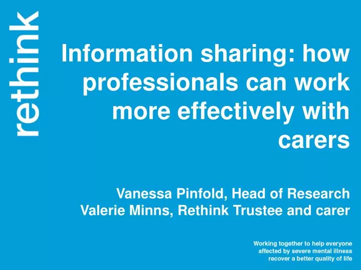 information sharing how professionals can work more effectively with carers