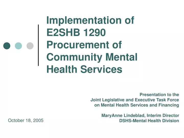 implementation of e2shb 1290 procurement of community mental health services