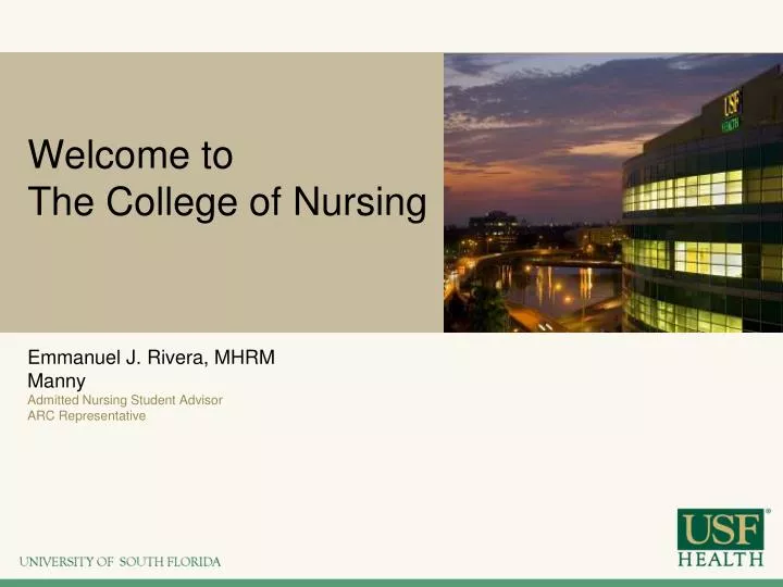 welcome to the college of nursing