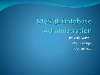 MySQL Database Administration