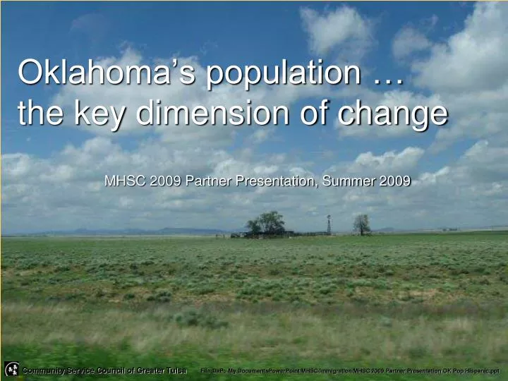 oklahoma s population the key dimension of change