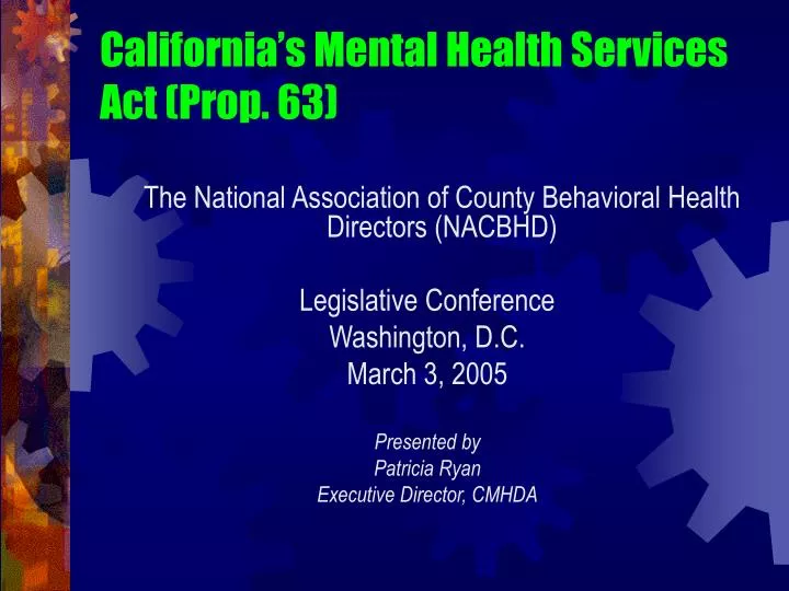 california s mental health services act prop 63