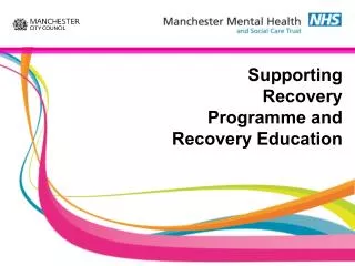 Supporting Recovery Programme and Recovery Education