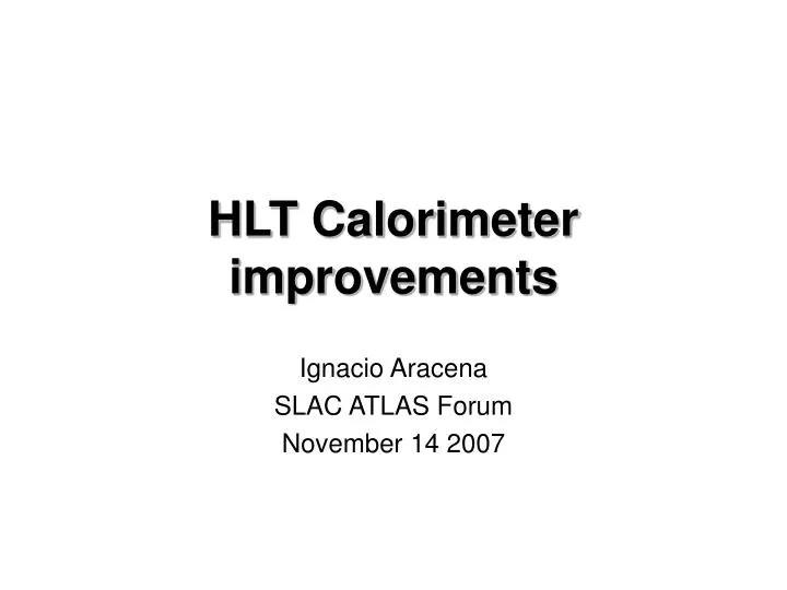hlt calorimeter improvements