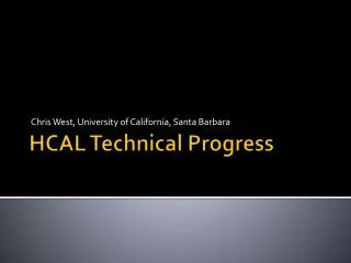 HCAL Technical Progress