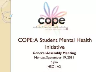 COPE: A Student Mental Health Initiative