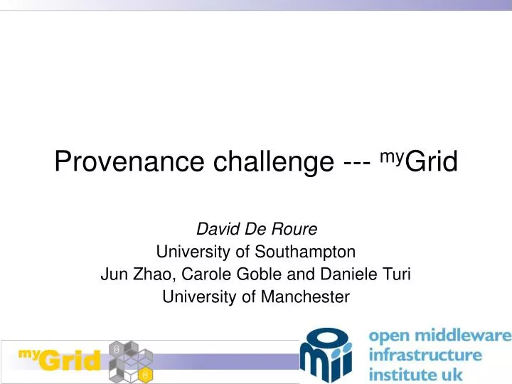 provenance challenge my grid