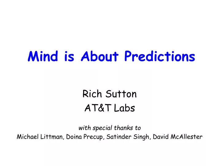 mind is about predictions