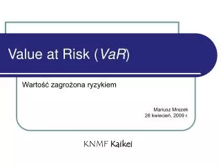 value at risk var