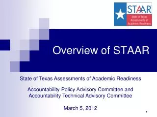 Overview of STAAR