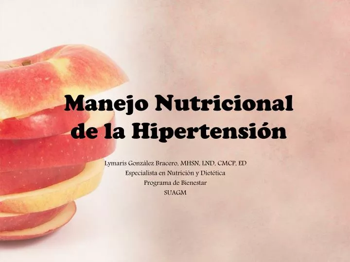 manejo nutricional de la hipertensi n