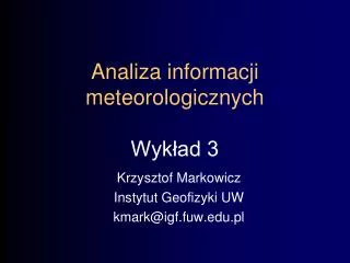 analiza informacji meteorologicznych wyk ad 3