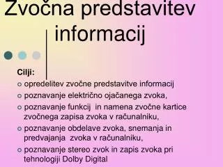 zvo na predstavitev informacij