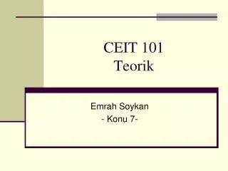 ceit 101 teorik