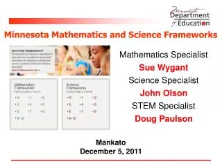 Minnesota Mathematics and Science Frameworks