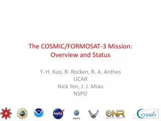 the cosmic formosat 3 mission overview and status