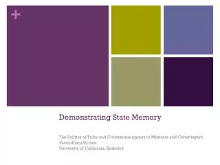 Demonstrating State Memory