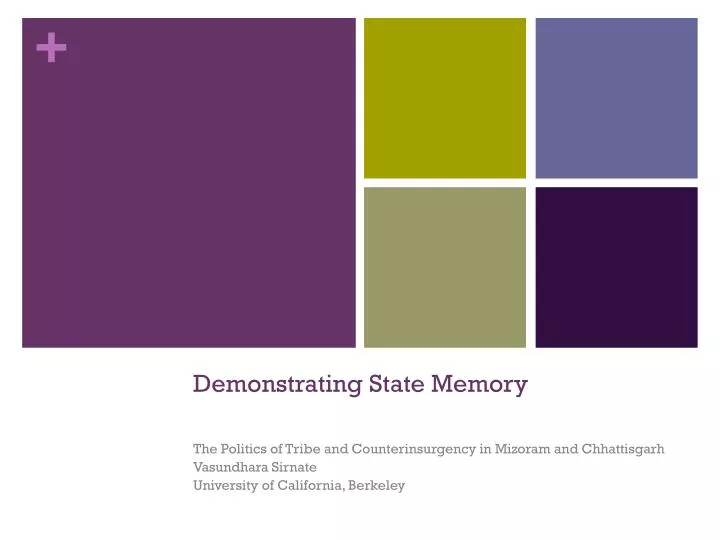 demonstrating state memory