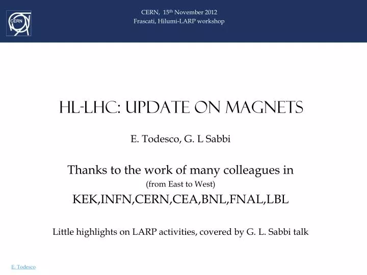 hl lhc update on magnets