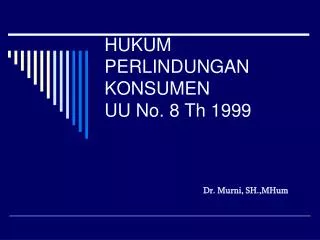 hukum perlindungan konsumen uu no 8 th 1999